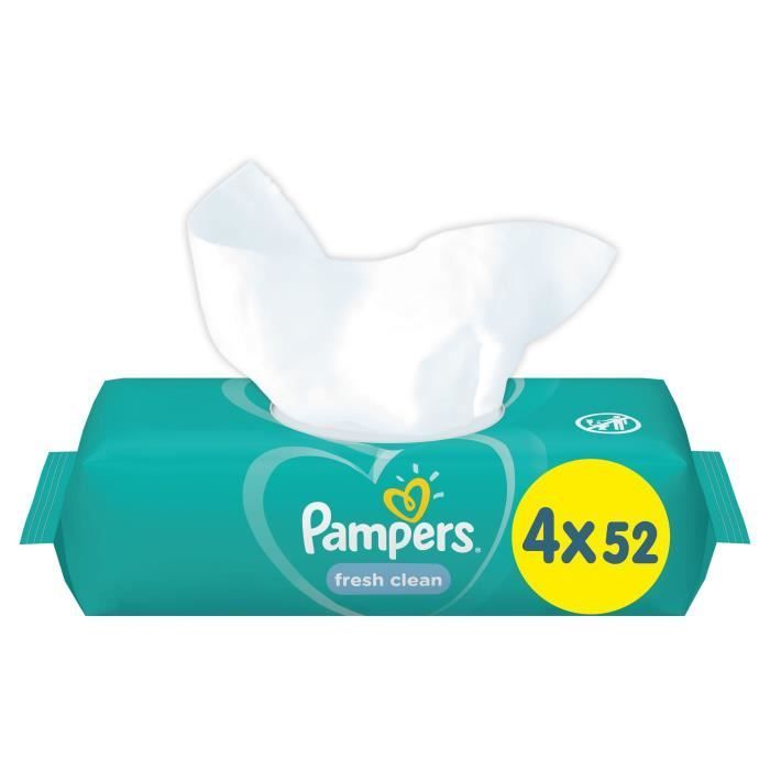 PAMPERS Babydoekjes FRESHCLEAN - Pak van 4 x 52 doekjes - 208 doekjes