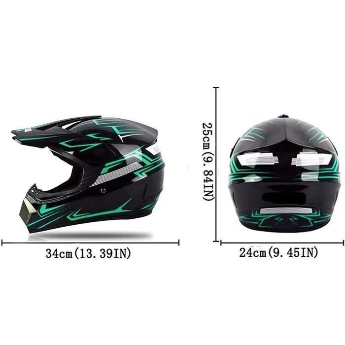 Casque de motocross adulte ANTCOOL avec lunettes sans couverture complète - Casque adulte 1 paire de gants