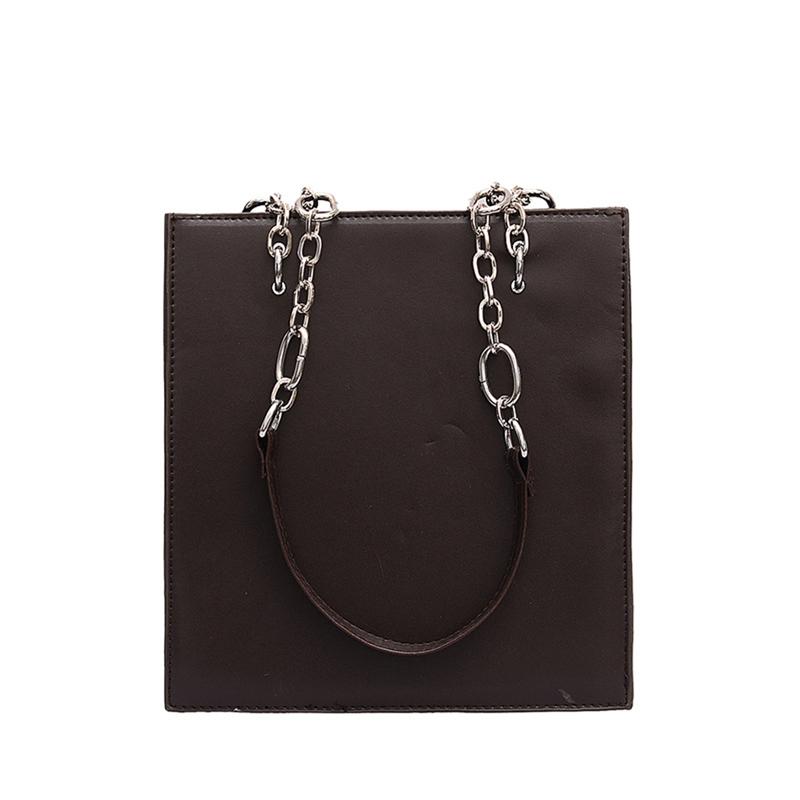 2020 WOMEN Fashion Solid Color Shoulder Bag Ladies Casual Shopping Daily Wear PU Leather Simple New Tote Chain Strap Bags