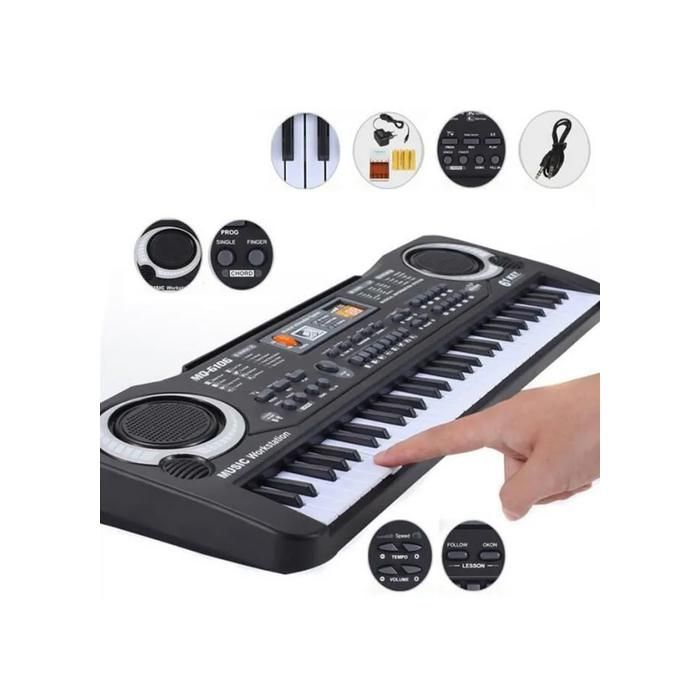 Clavier Piano Électronique - 61 Touches - Haut-parleur - Microphone - Jouet Éducatif