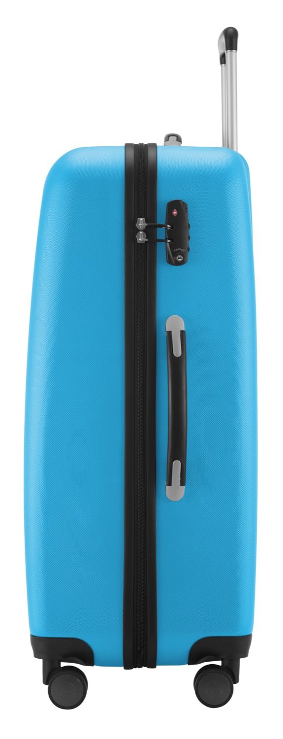 Bruiloft - Koffer met harde schaal, mat cyaanblauw, TSA-gecertificeerd, 75 cm, 103 liter