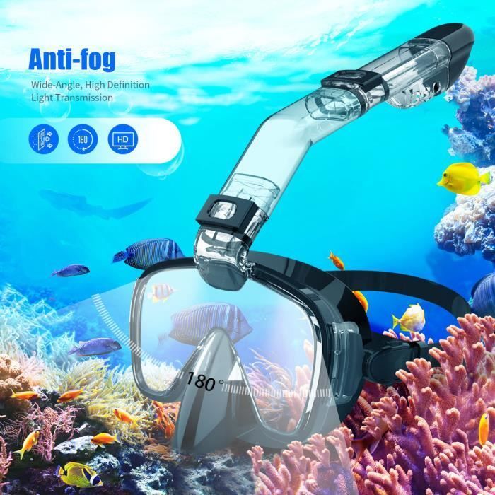 Anti-fog Snorkeling Mask, Silicone Diving Kit with Innovative Integrated Breathing System and Support
