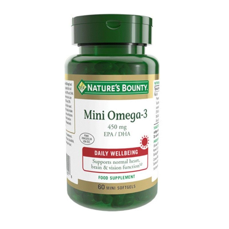 Mini Omega-3 kapsulės Vitaminai ir mineralai