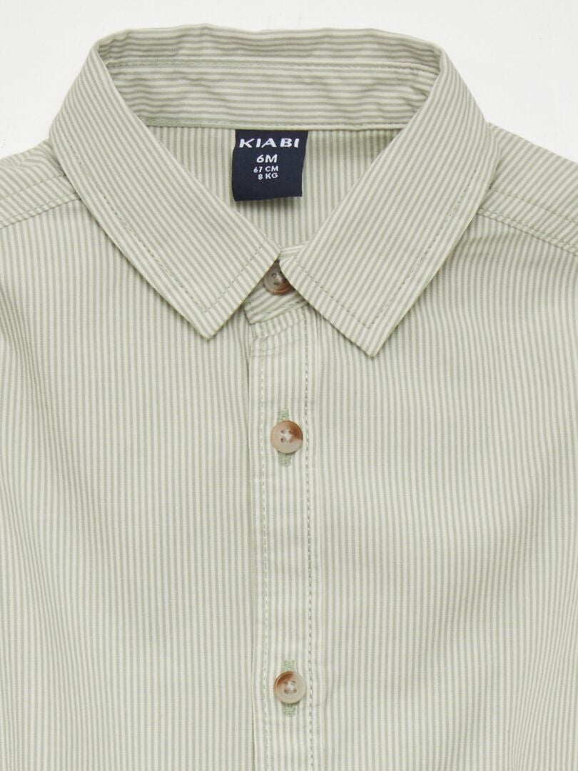 Body de camisa a rayas - VERDE