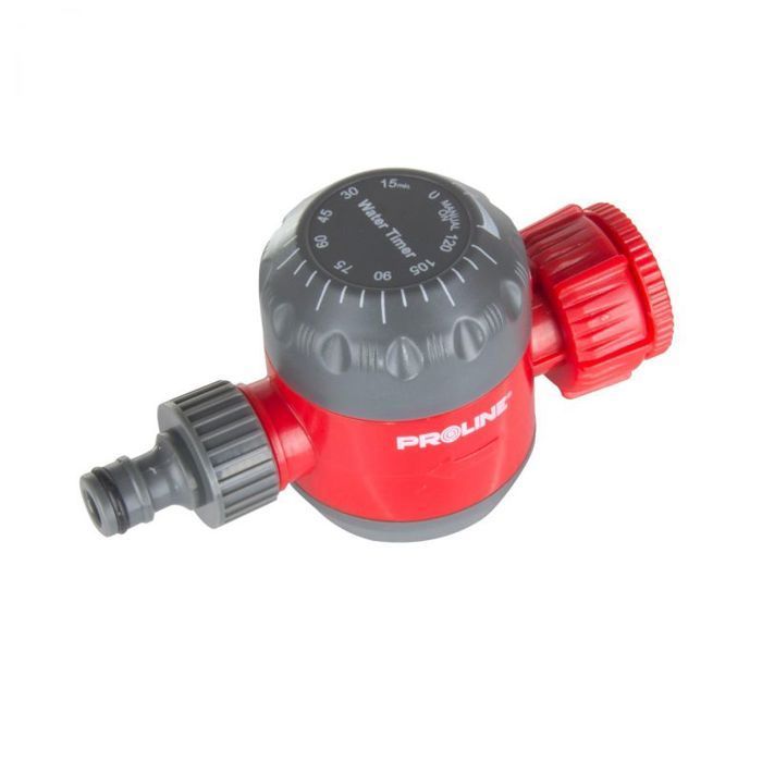 Timer per irrigazione - PRO-LINE - Timer meccanico da 2 ore - Rubinetto da 3/4 e 1 pollice - Rosso - Giardino