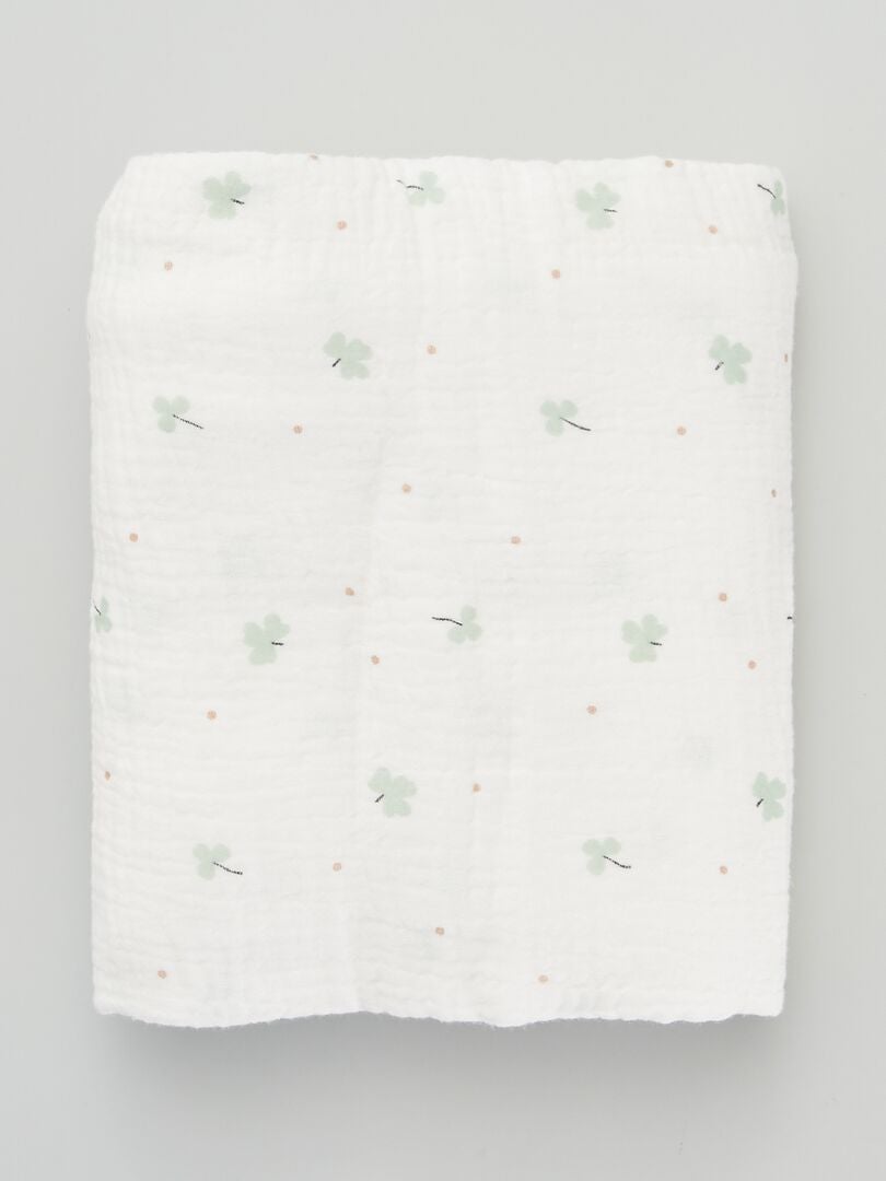 Quadrado para bebê em tecido texturizado - BRANCO