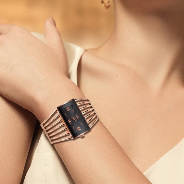 Orologio da donna SHARPHY con quadrante quadrato al quarzo e bracciale nero.