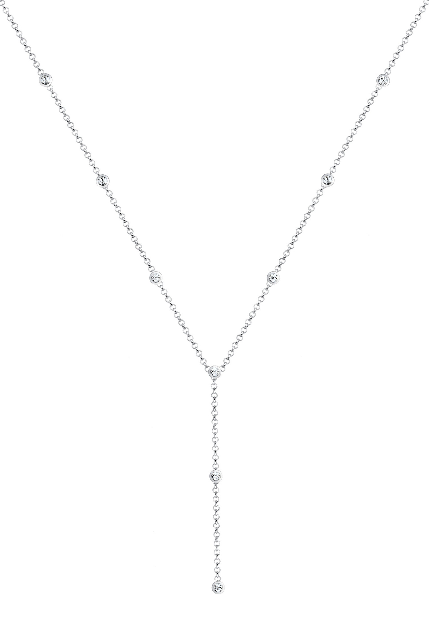 Elli Femmes chaîne en Y géo tendance avec cristaux en argent sterling 925