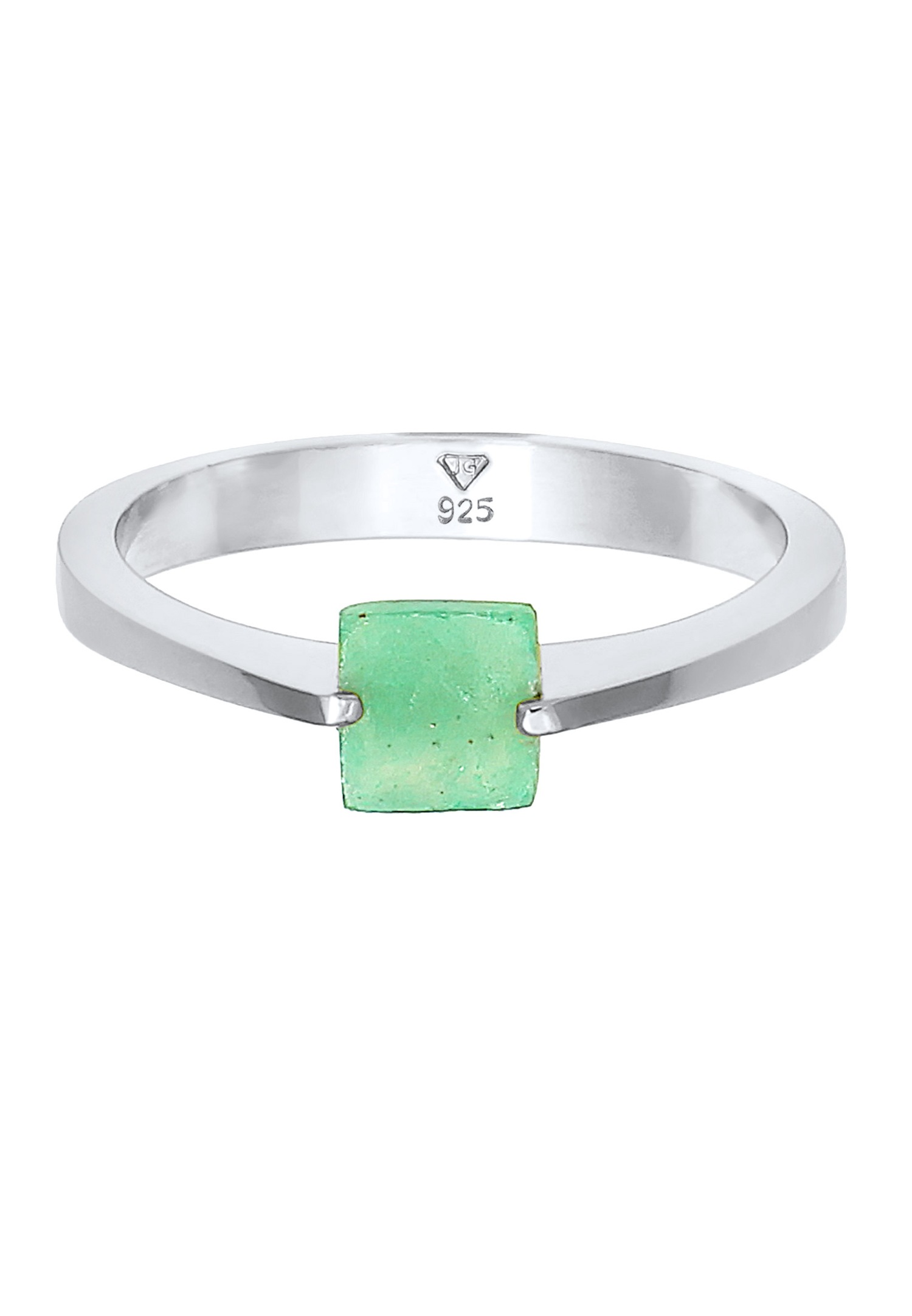 Elli PREMIUM Elli PREMIUM Bague Femmes Classique Pyramide Élégante avec Jade pierres précieuses en argent sterling 925 plaqué or