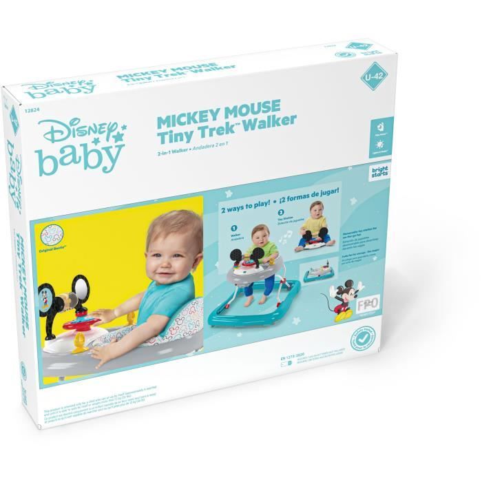 DISNEY BABY - MICKEY - 2-in-1 Convertible and Foldable Baby Walker with Built-in Removable Activity Toy, Baby Gift