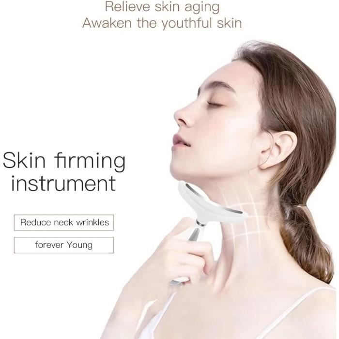 Dispositivo de masaje ZGEER - Reductor de papada y antiarrugas para rostro, cuello y ojos - Para todo tipo de piel