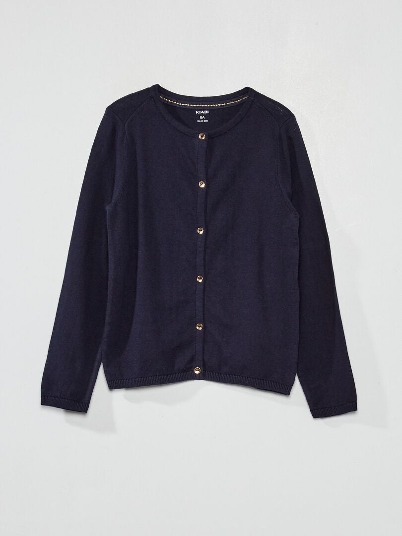 Fijngebreid vest - blauw