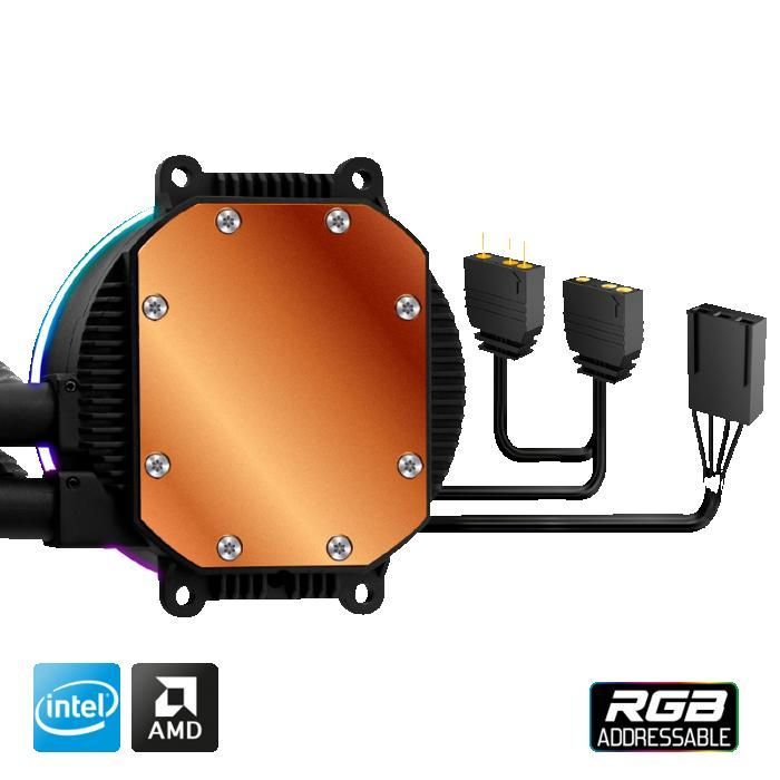 Waterkoelingskit - Spirit Of Gamer - LIQUID FORCE 240 ARGB - 240 mm - Stil - Compatibel met AMD/Intel
