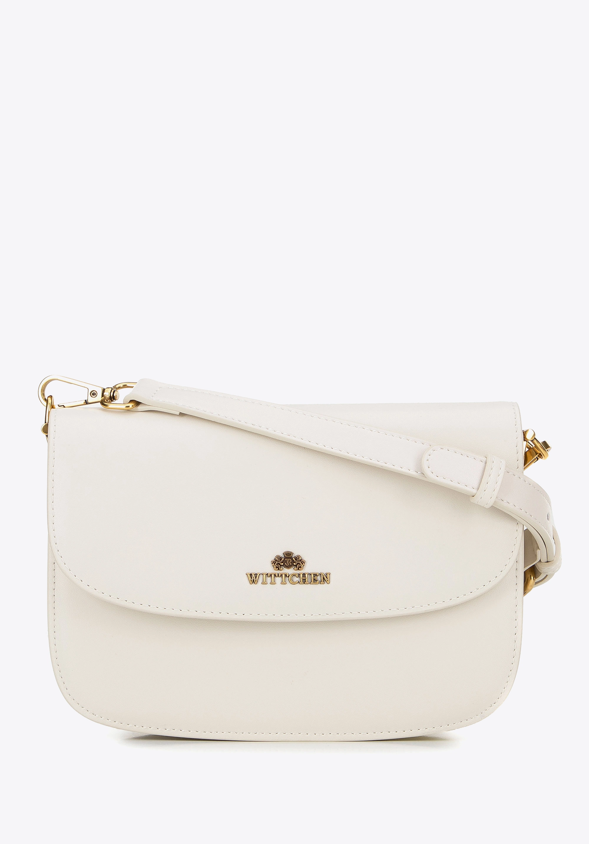 Damska crossbody ze skóry naturalnej kremowa