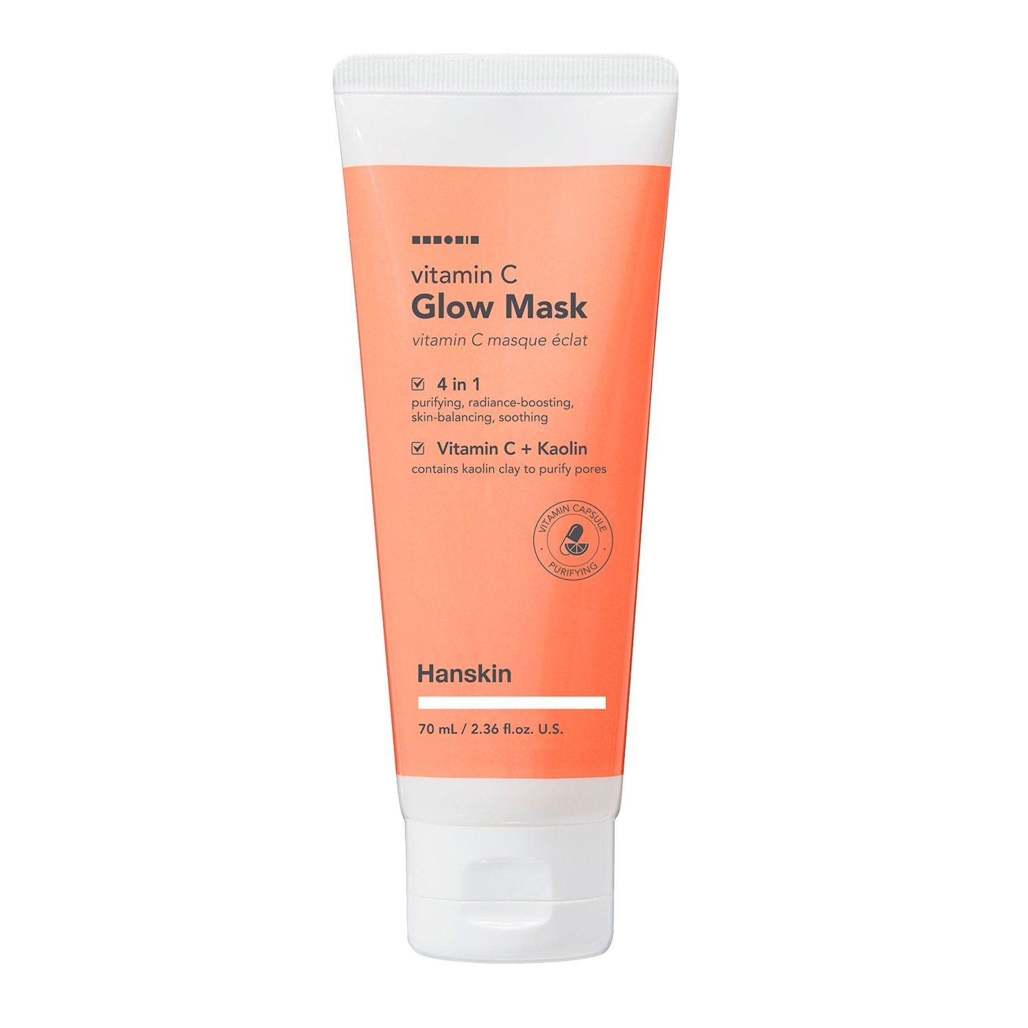 Hanskin mitrinoša maska ar C vitamīnu un mirdzošu C vitamīna masku - 70 ml