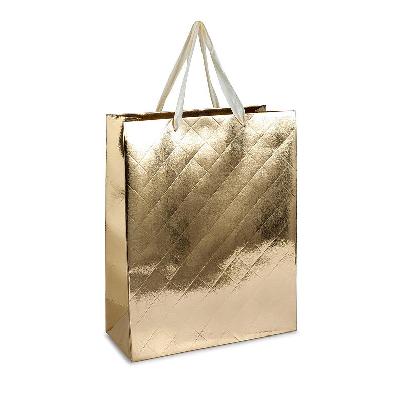 Geschenktüte mittelgroß 25,5 x 21,5 x 11 cm metallisch