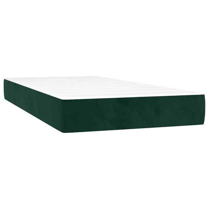 Rete a doghe e materasso - Maison Exclusive - Velluto verde scuro - 80x200 cm - Massimo relax