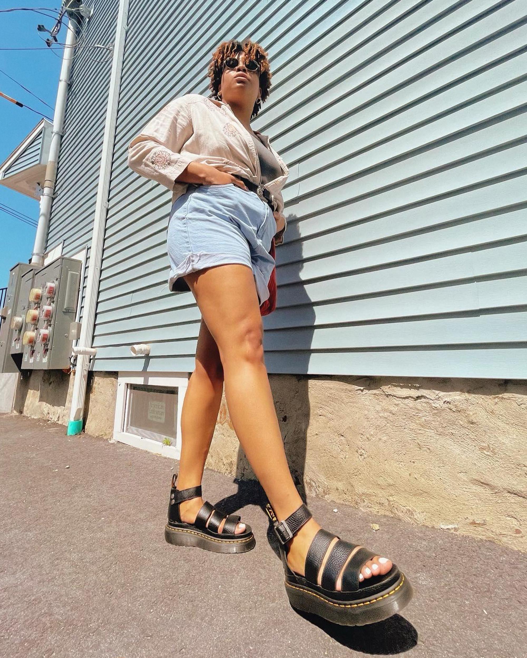 Clarissa II Quad Milled Nappa Leder Plateau Sandalen
