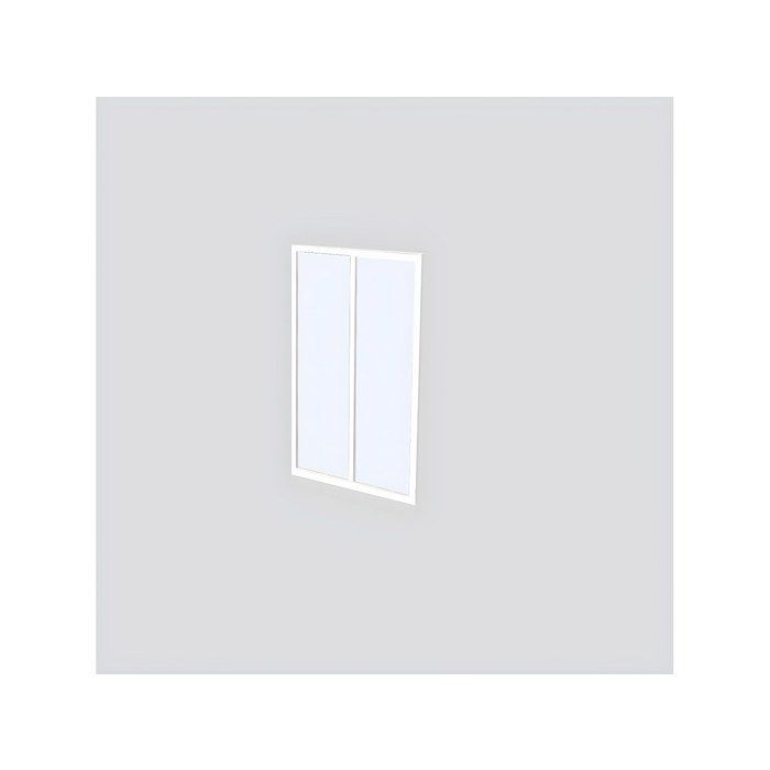 Mampara de cristal esquinera estilo taller en aluminio con recubrimiento en polvo - 150 x 60 x 130 cm - Blanco - BAYVIEW