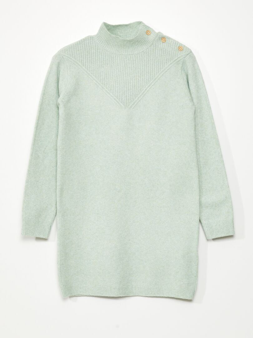 Sweter z golfem - ZIELONY