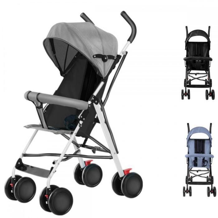XUANYU Stroller - City Stroller - Compact Stroller - With Cotton Mat + Mosquito Net - Grey