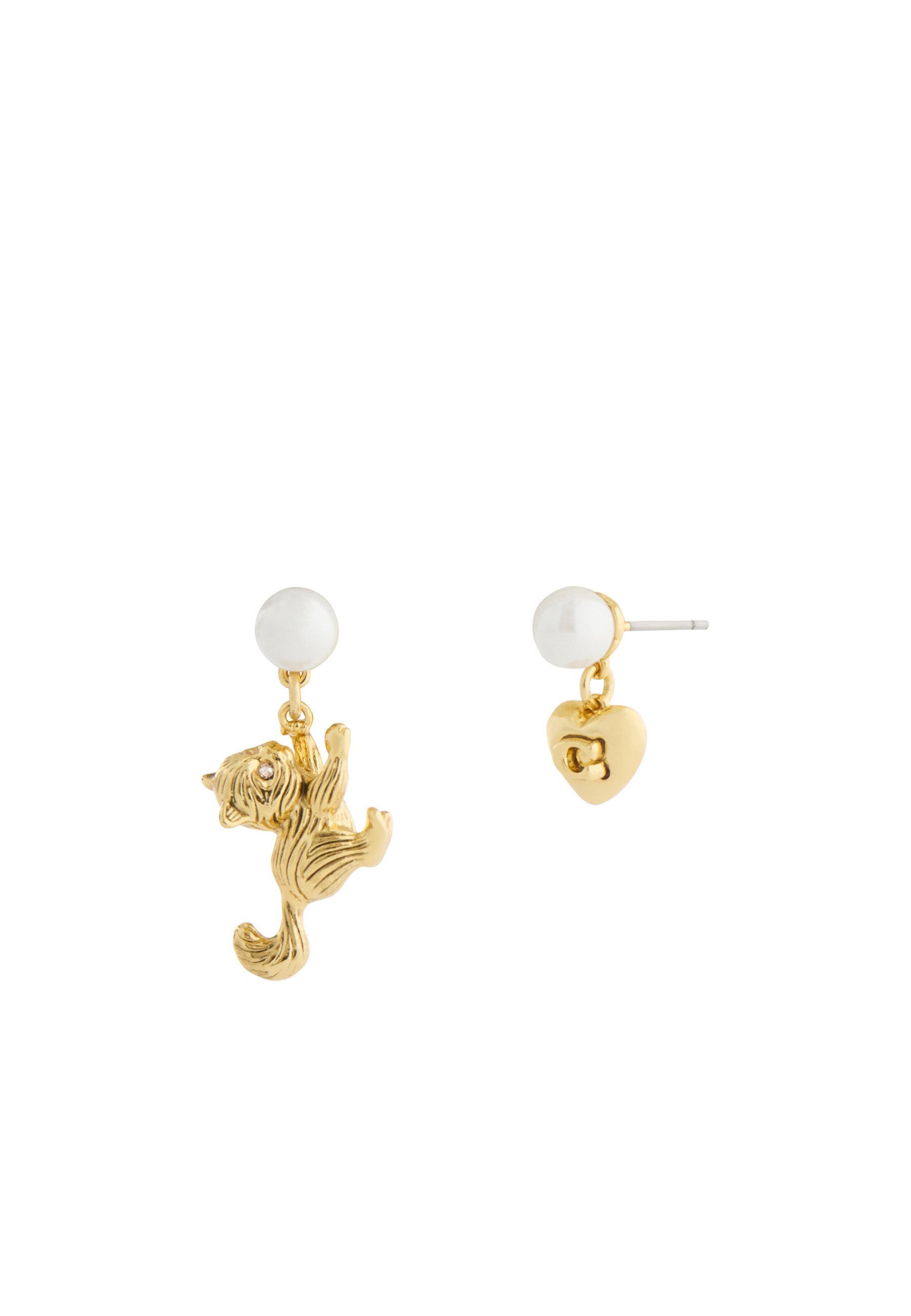 COACH SIGNATURE C CAT PEARL - Kolczyki - naturalne
