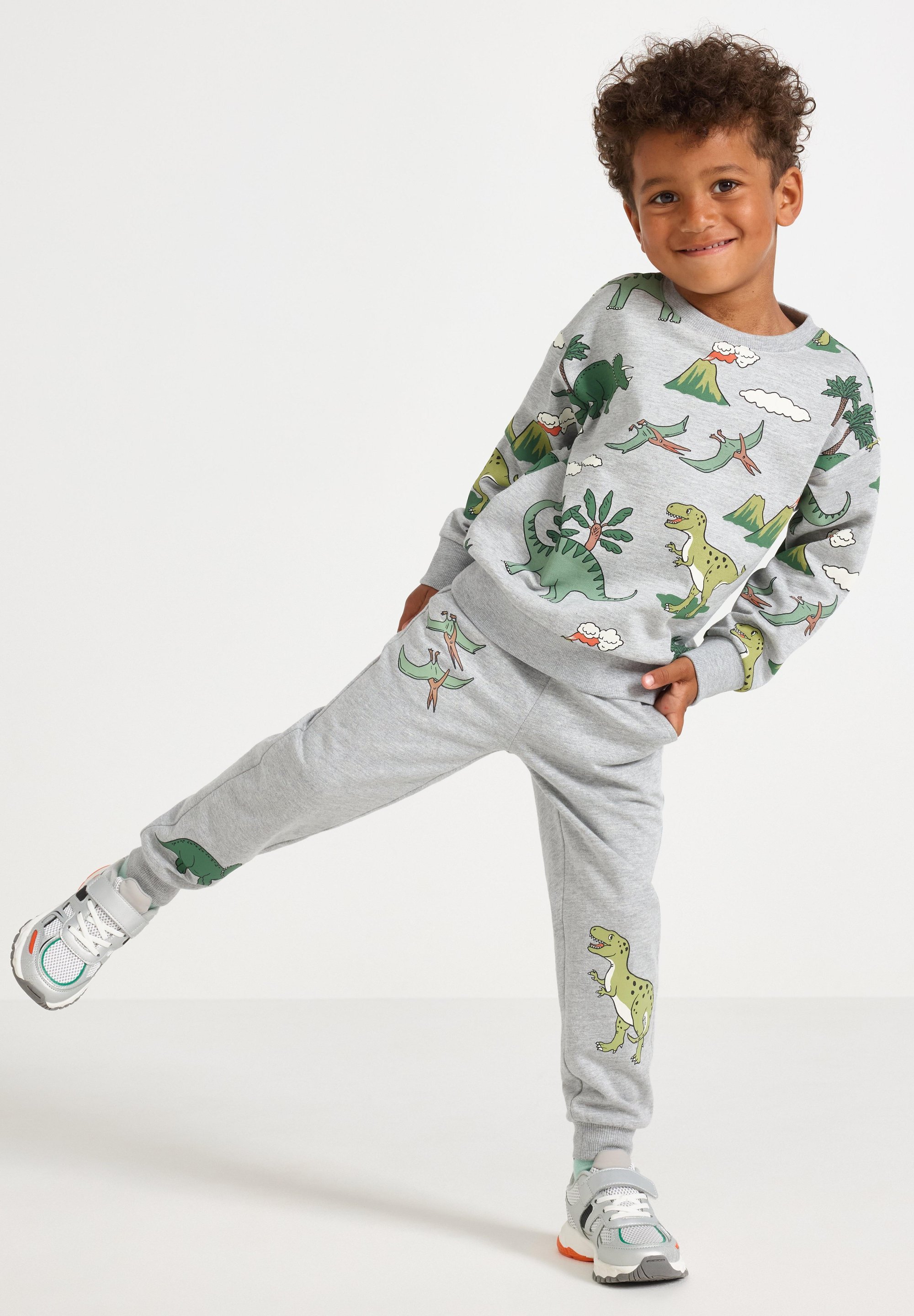 Lindex HOUSUT JOGGING DINO - Verryttelyhousut - harmaa