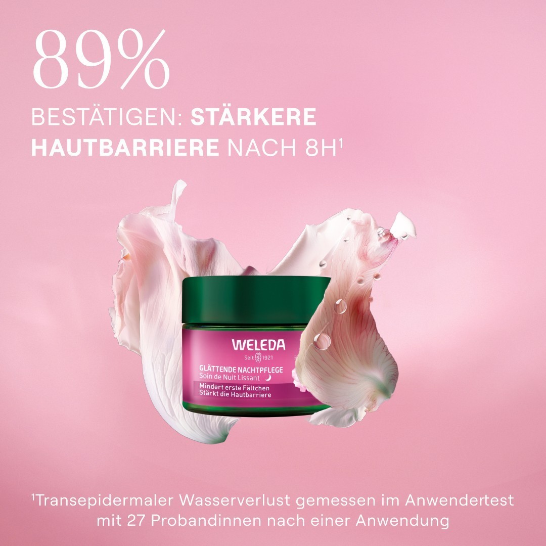 Weleda naktinis kremas su laukinėmis rožėmis ir baltąja arbata – lyginamoji naktinė priežiūra – 40 ml