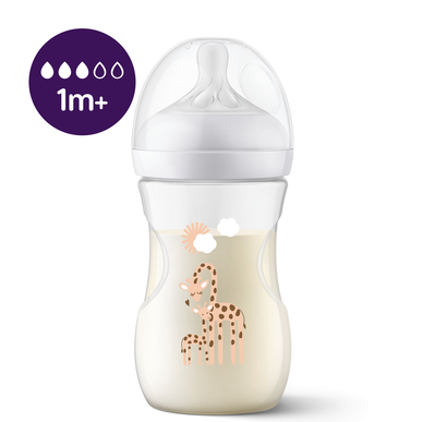Philips Avent Natural Response otroška steklenička 260 ml, dizajn žirafe.