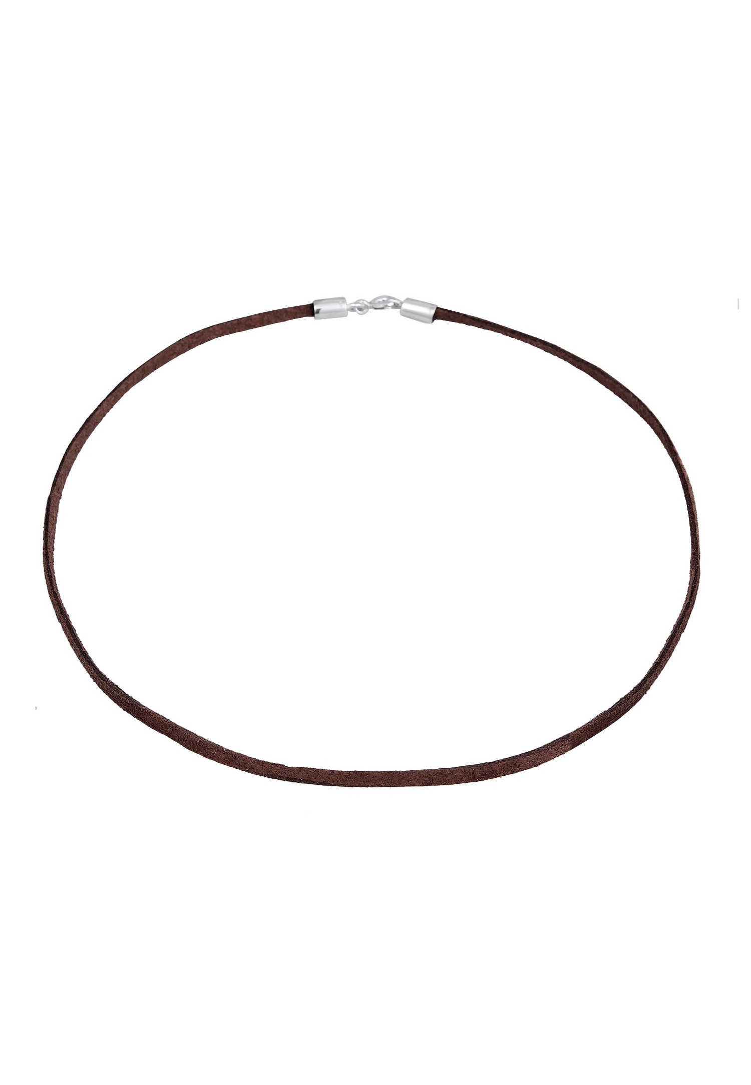Elli Femmes choker basique en similicuir brun en argent sterling 925