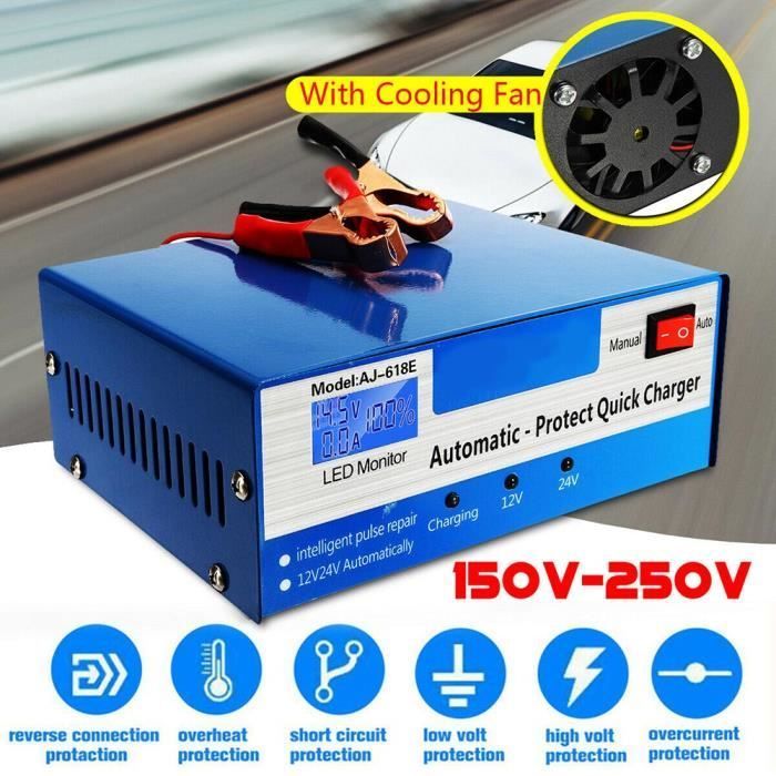 Car Battery Charger - Smart - 12V/24V - 10A - Automatic - LCD