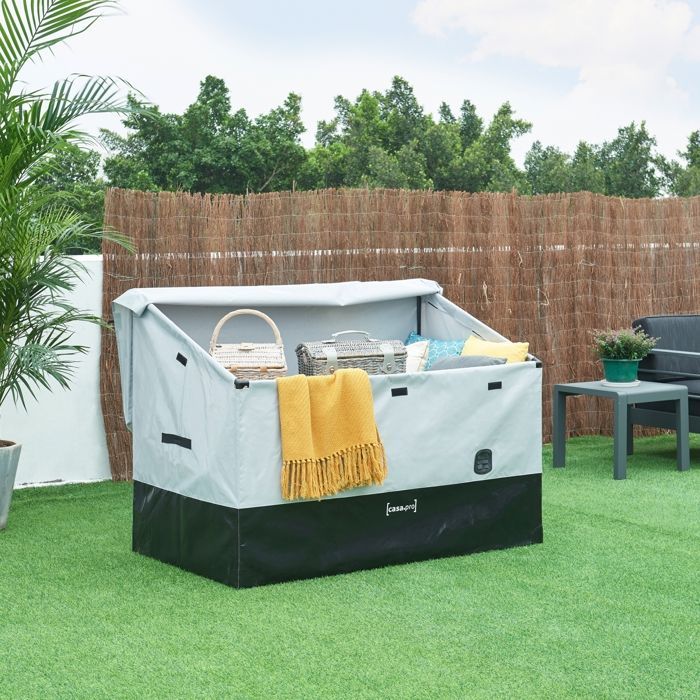 Buitenopbergbox - CASA.PRO - Alanno 850 L - Grijs - Bescherming voor alle seizoenen - Metaal en polyester