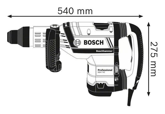 Martillo demoledor Bosch GSH7 VC 13J 1500W SDS Max en estuche estándar - 0611322000