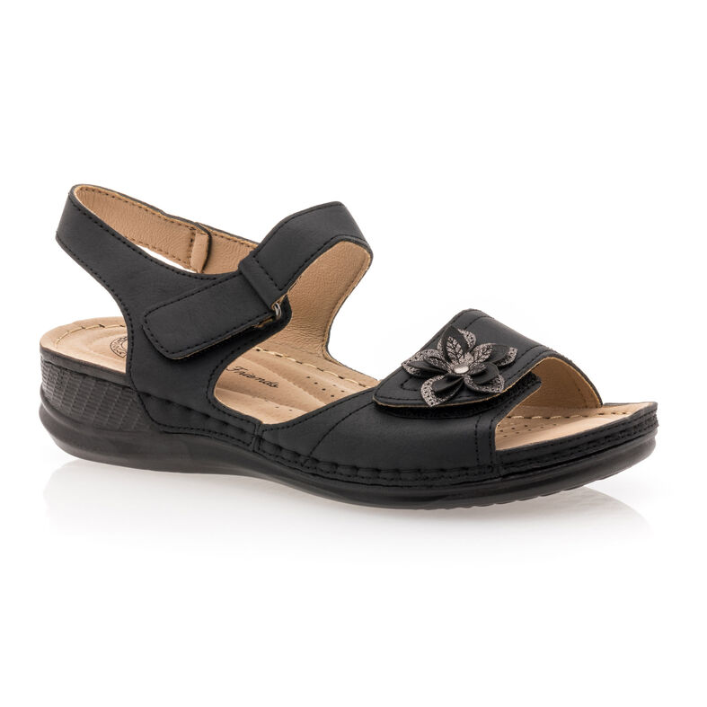 Svarte sandaler / sko med åpen tå til dame