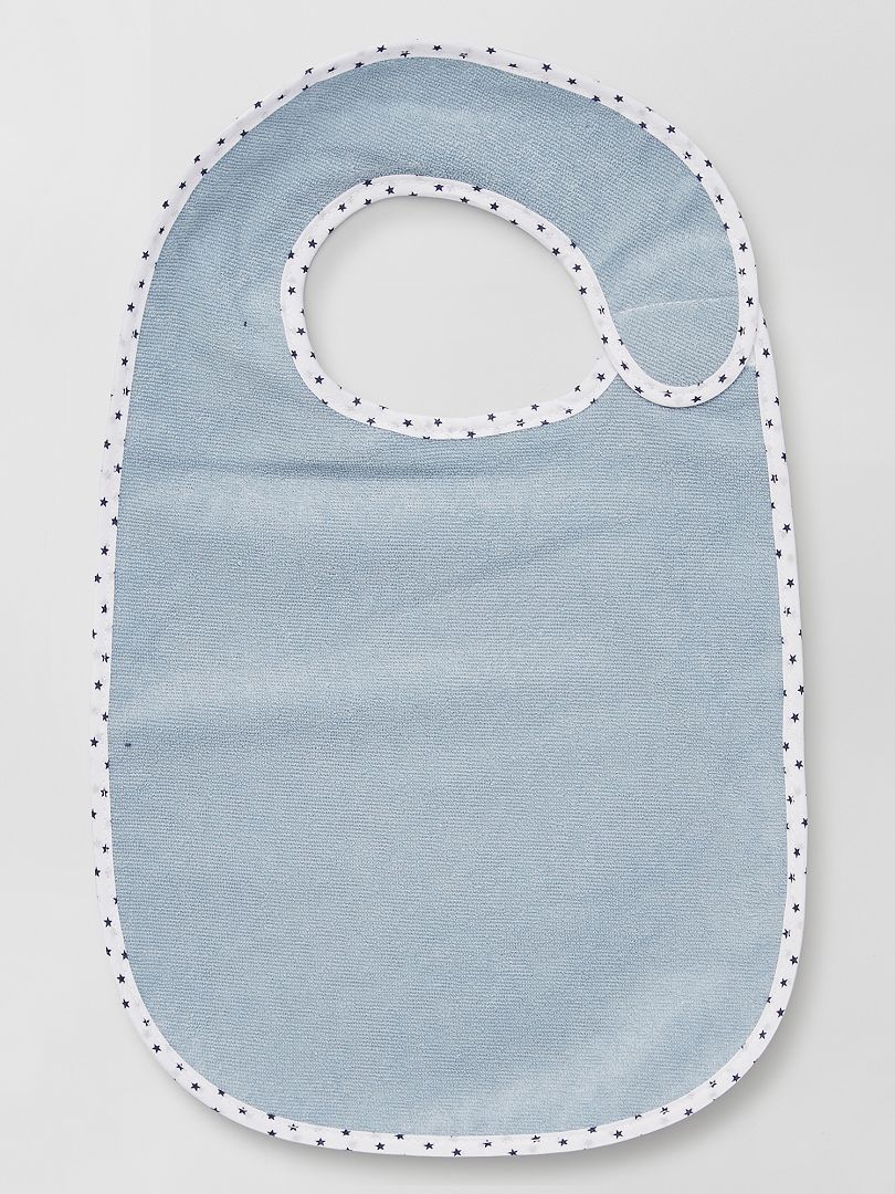 Set van 7 gevoerde badstof slabbetjes - BLAUW