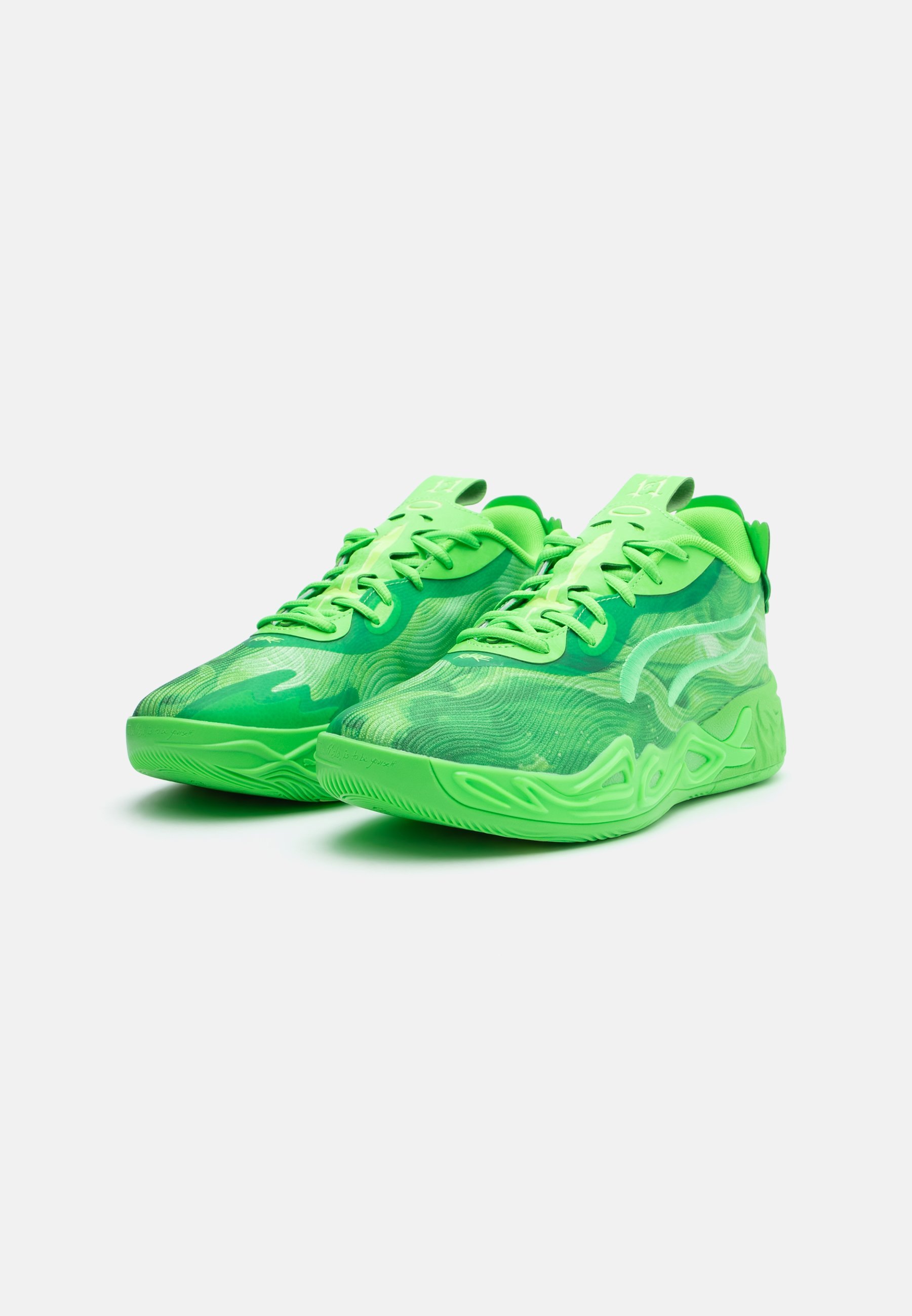 Puma MELO MB.04 LO TEAM - Scarpe da basket - verde brillante/luce frizzante