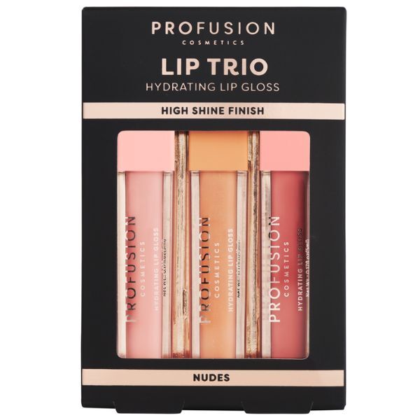Lesk na pery Profusion Cosmetics Lip Trio High Shine - Nudes