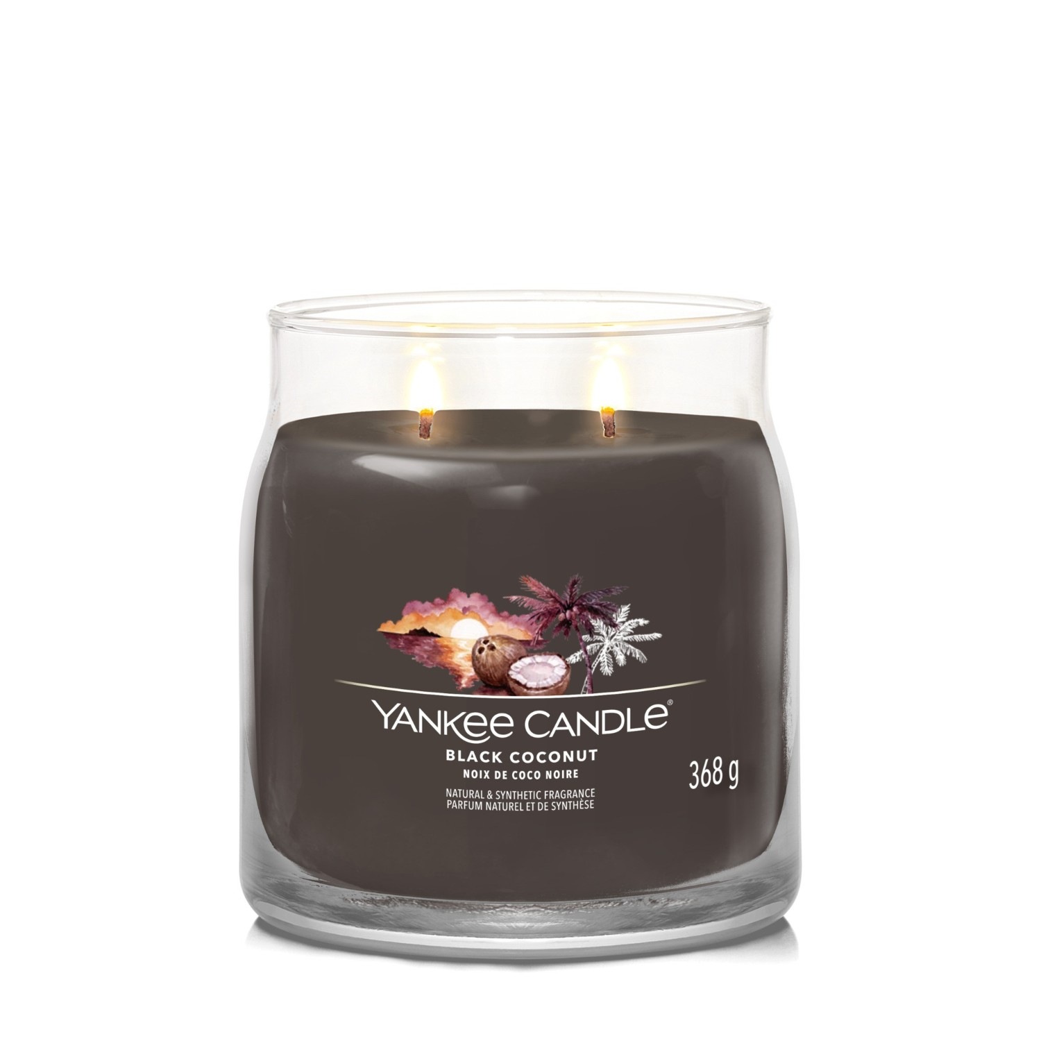 YANKEE CANDLE Moyenne Jarre Noix de Coco Noir