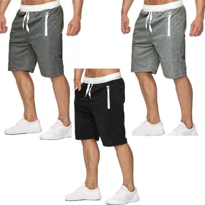 Ensemble T-shirt et short Homme Blanc - Marque Luxe - Manches Courtes - Fitness
