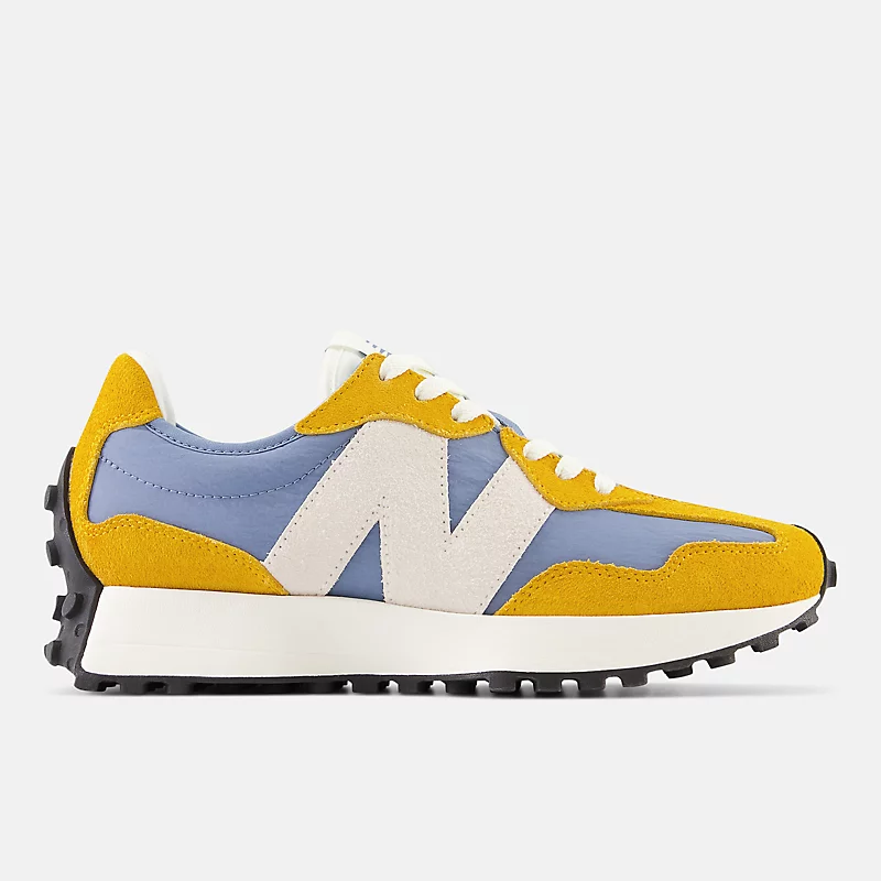 327 damskie – Varsity Gold z Mercury Blue