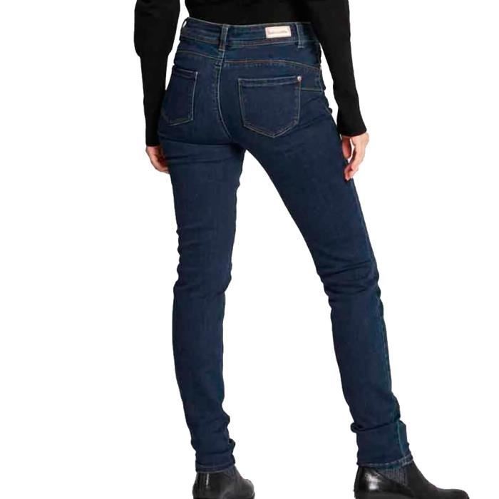 Calça jeans feminina slim azul marinho Morgan Pom