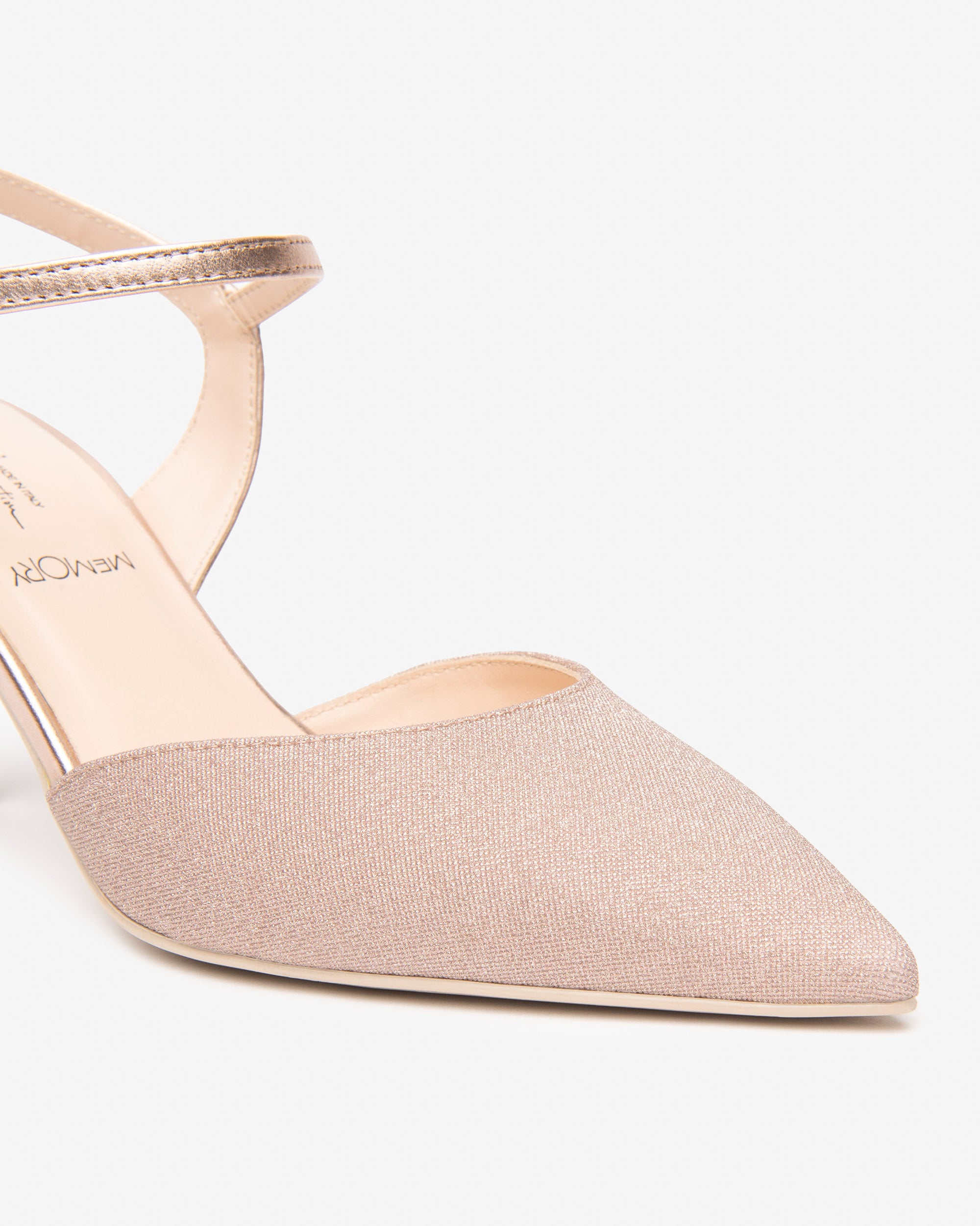Damen-Slingback aus Leder und Stoff