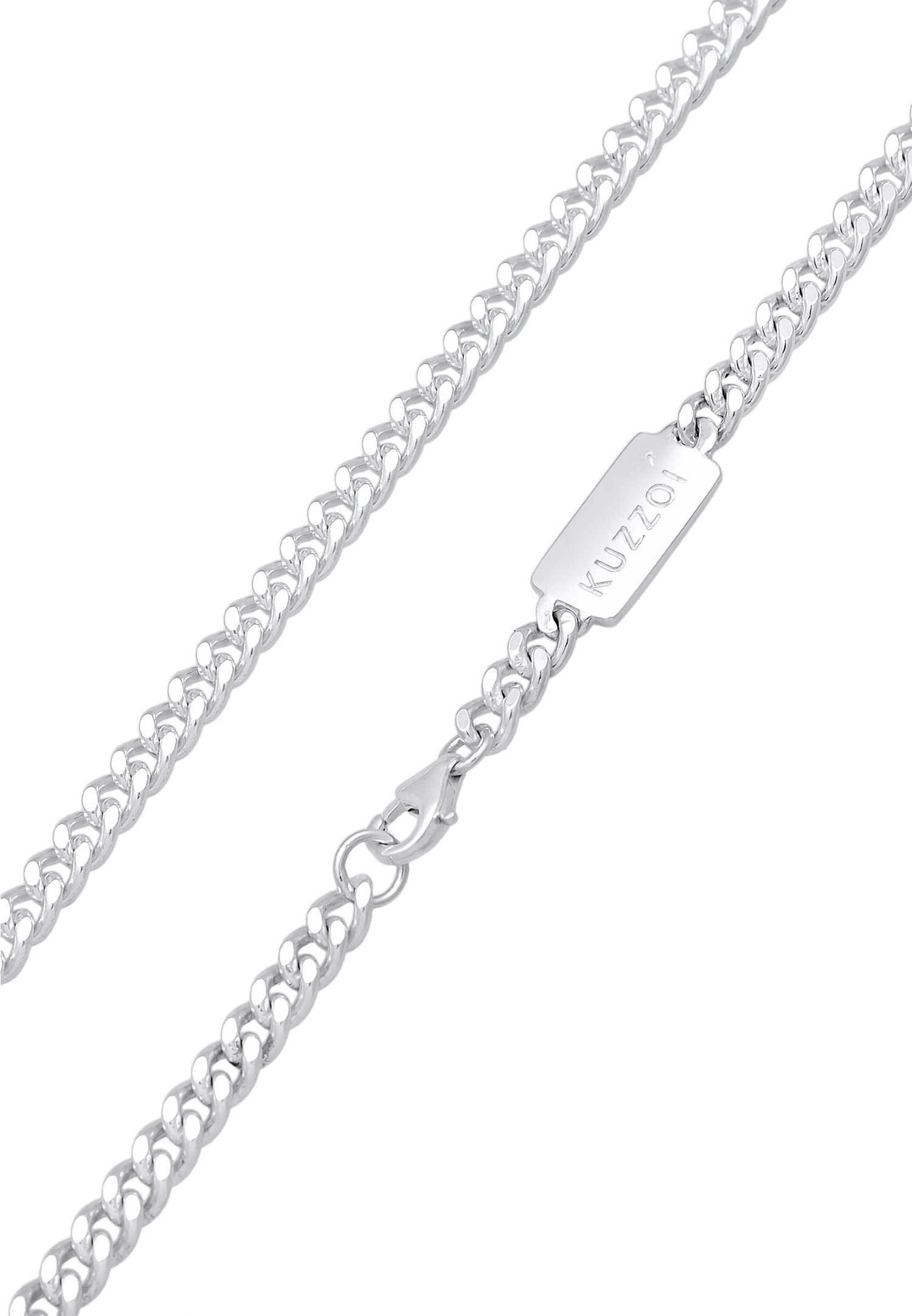 KUZZOI Hommes pendentif plaque mat en argent sterling 925