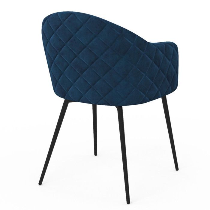 IDMARKET Set of 2 MOLY dining chairs in blue velvet