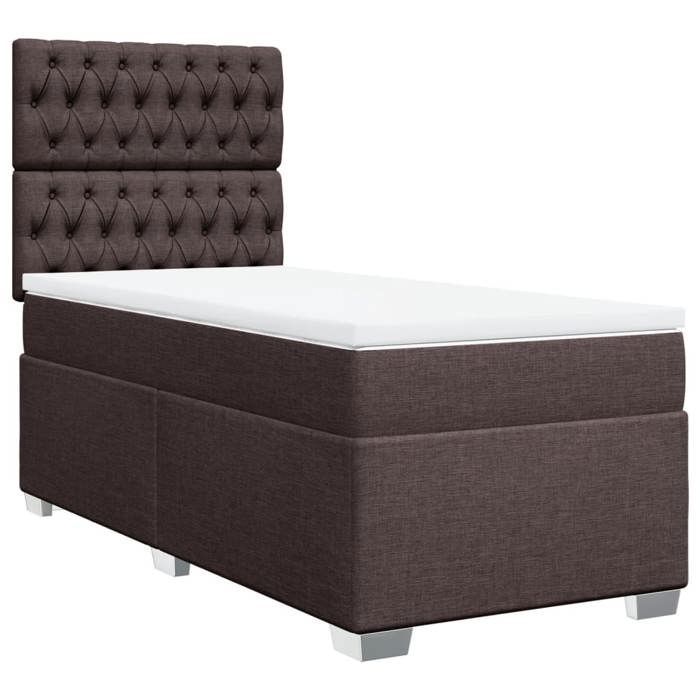 Struttura letto con materasso - Maison Exclusive - 90x200 cm - Marrone scuro - Massimo relax