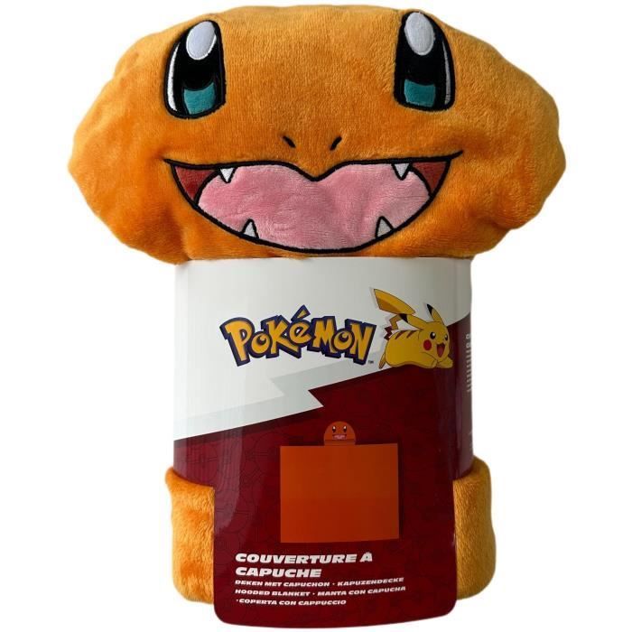 Coperta con cappuccio 3D - POKEMON - Charmander - 120 x 150 cm - Ultra morbida - Colorata