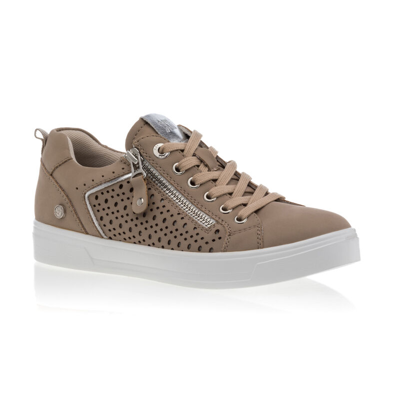 Zapatillas deportivas para mujer color beige.