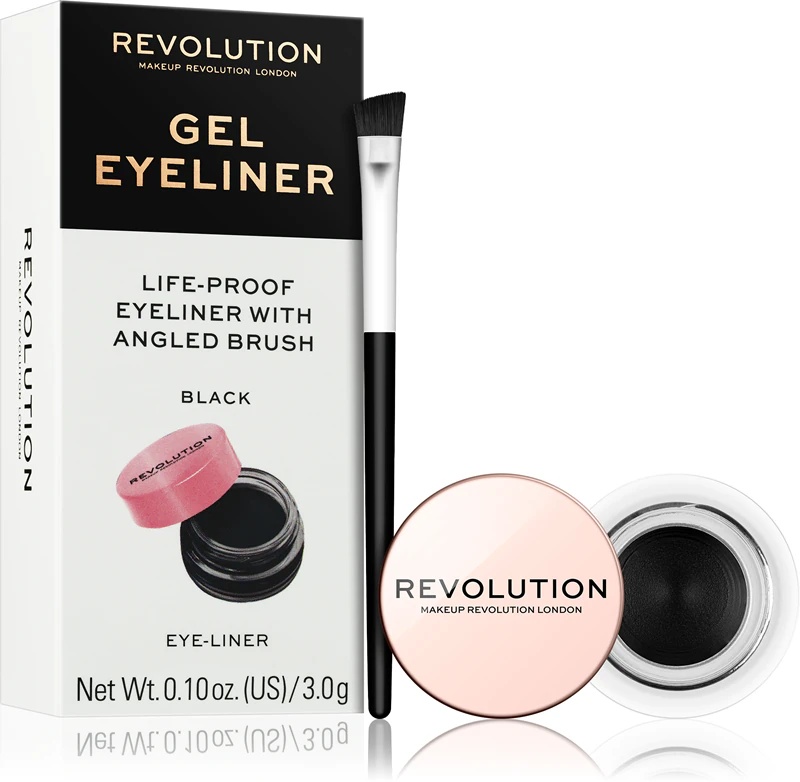 Revolution Gel Eyeliner gēla acu zīmulis ar otiņu