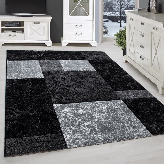Alfombra moderna para salón - ADELINE - Negra - 200 x 290 cm - 100 % polipropileno - SIMPEX