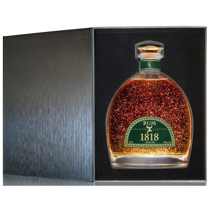 Gift 1818 Premium Aged Rum Liqueur - XO Dominicaanse Republiek met 23-karaats goud - Limited Edition met geschenkdoos en gouden certificaat